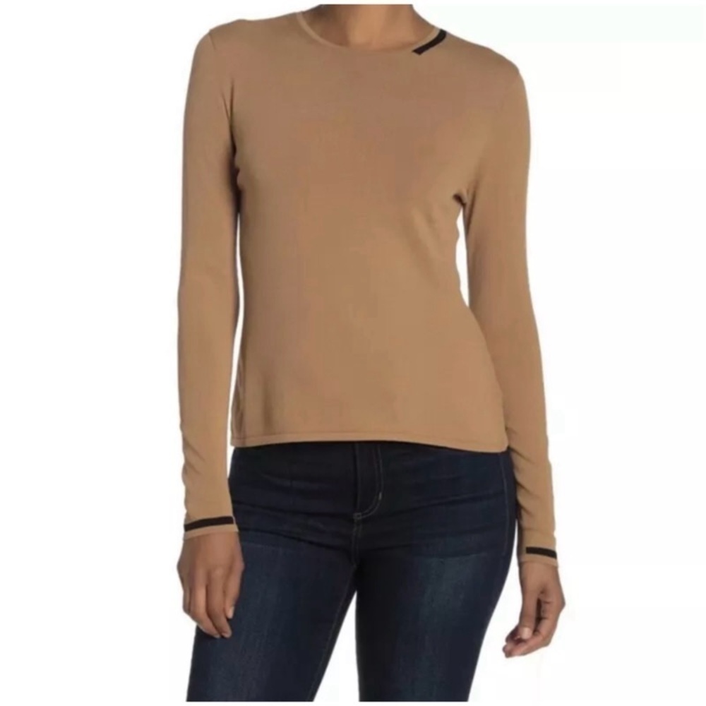 NEW EQUIPMENT Anise Sweater with Stripe Trim Accents
